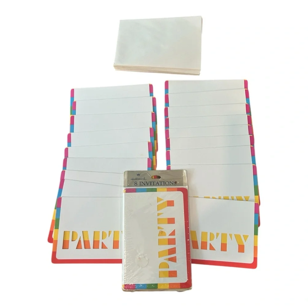 VTG Hallmark Rainbow Party Invitations PRIDE 1 in Package 17 Loose 25 Total READ